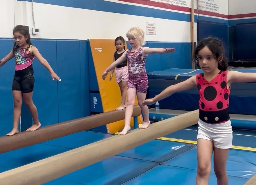 An Academy gymnast training at Precision